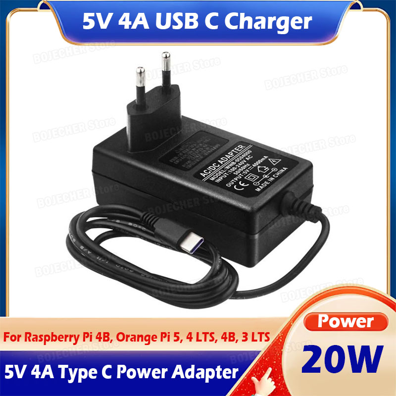 Pi Power Supply - 5V 4A USB C Charger For