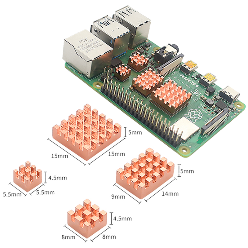 Pi Cooler - Metal Copper Aluminum Heatsink Kit Cooler