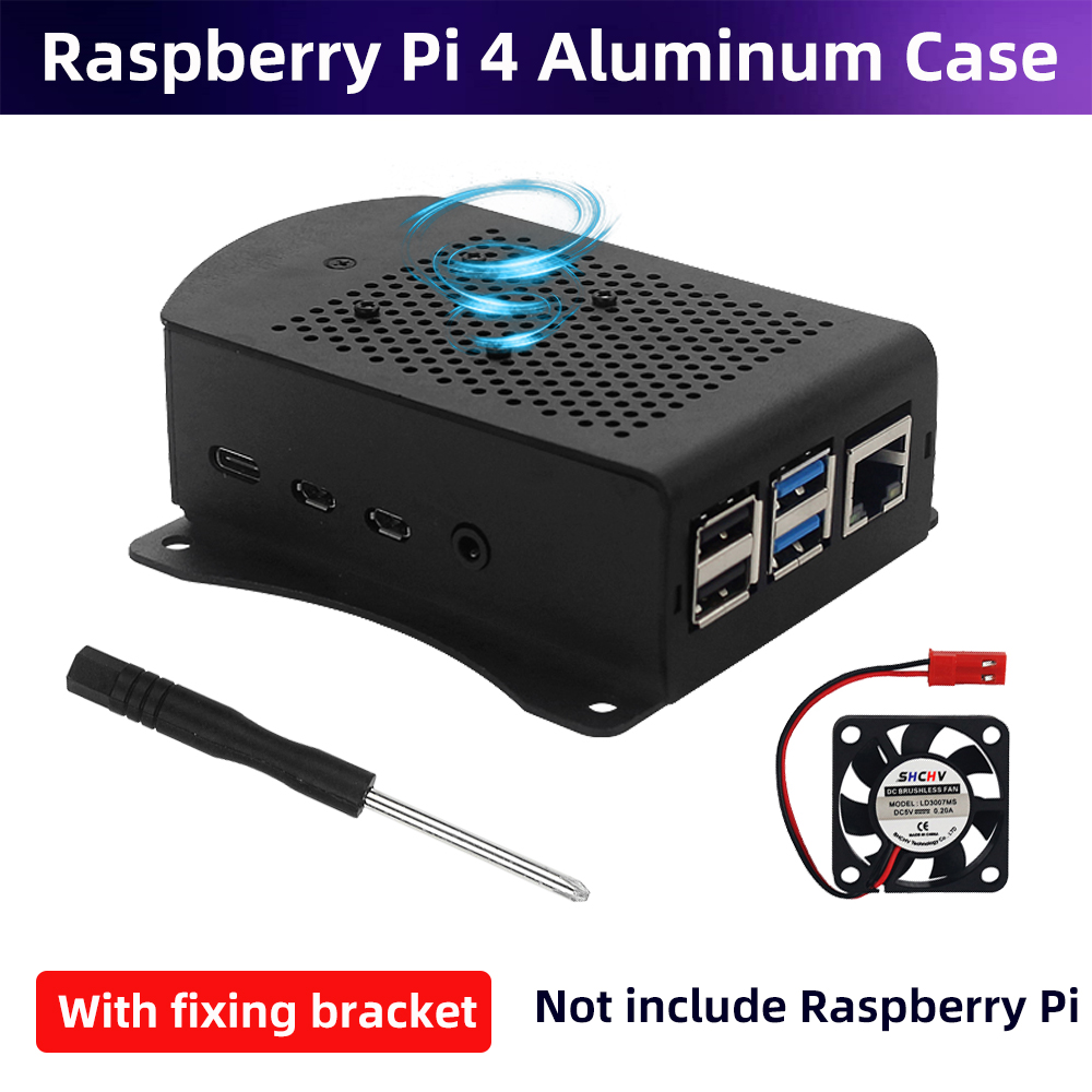 Pi 4 Case - Raspberry Pi 4 Aluminum Alloy Case