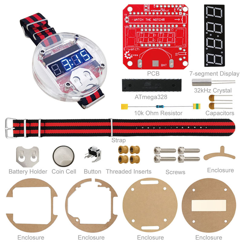 Single Chip LED Kit Clock DIY  - Arduino Kit review and price