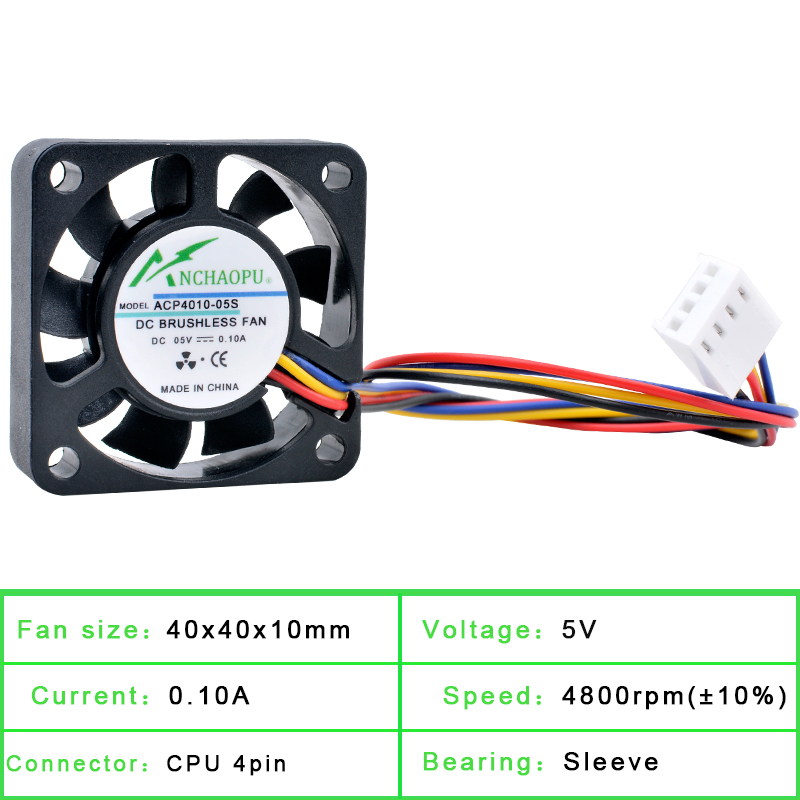 ANCHAOPU 4cm 40mm fan 40x40x10 - Pi 4 Case review and price