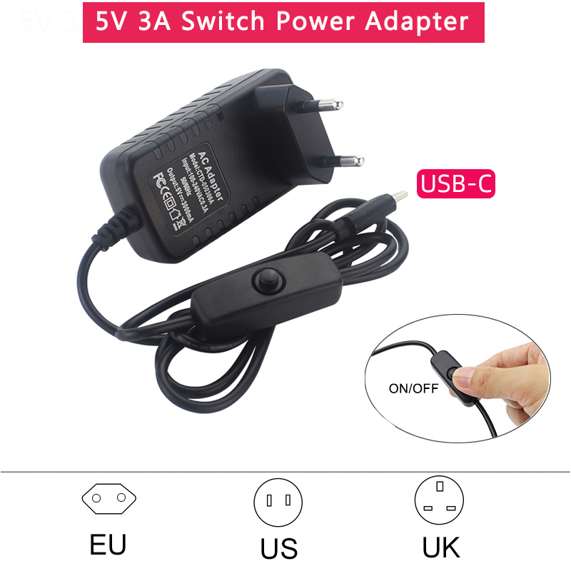 5V 3A Power Supply with ON/OFF - Pi Power Supply review and price