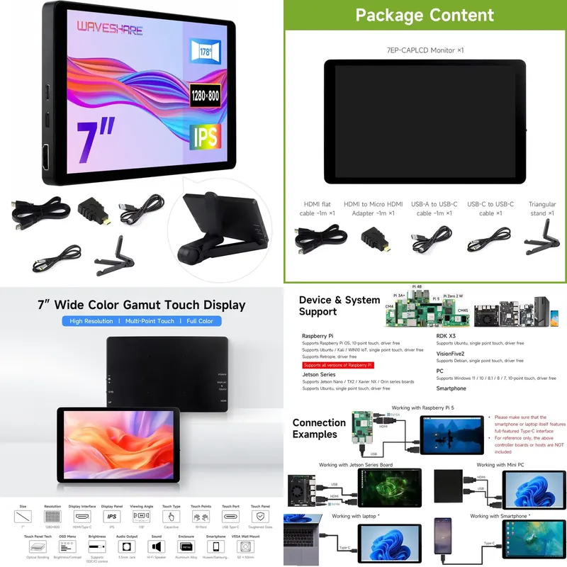 for Aismartlink Waveshare 7 In - Raspberry Pi review and price