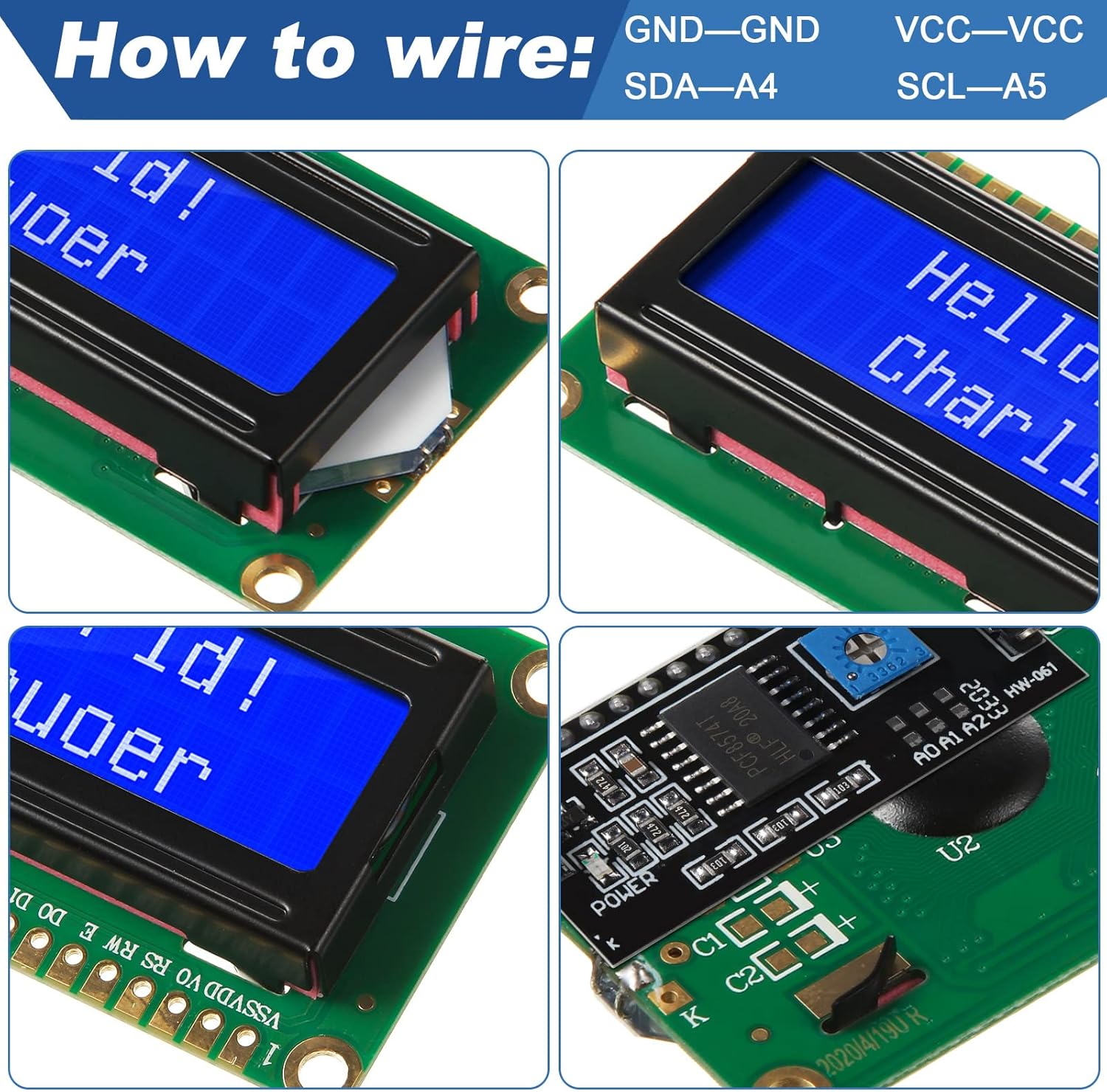 1Set 1602 LCD 20*4 Blue Screen - Pi Display review and price