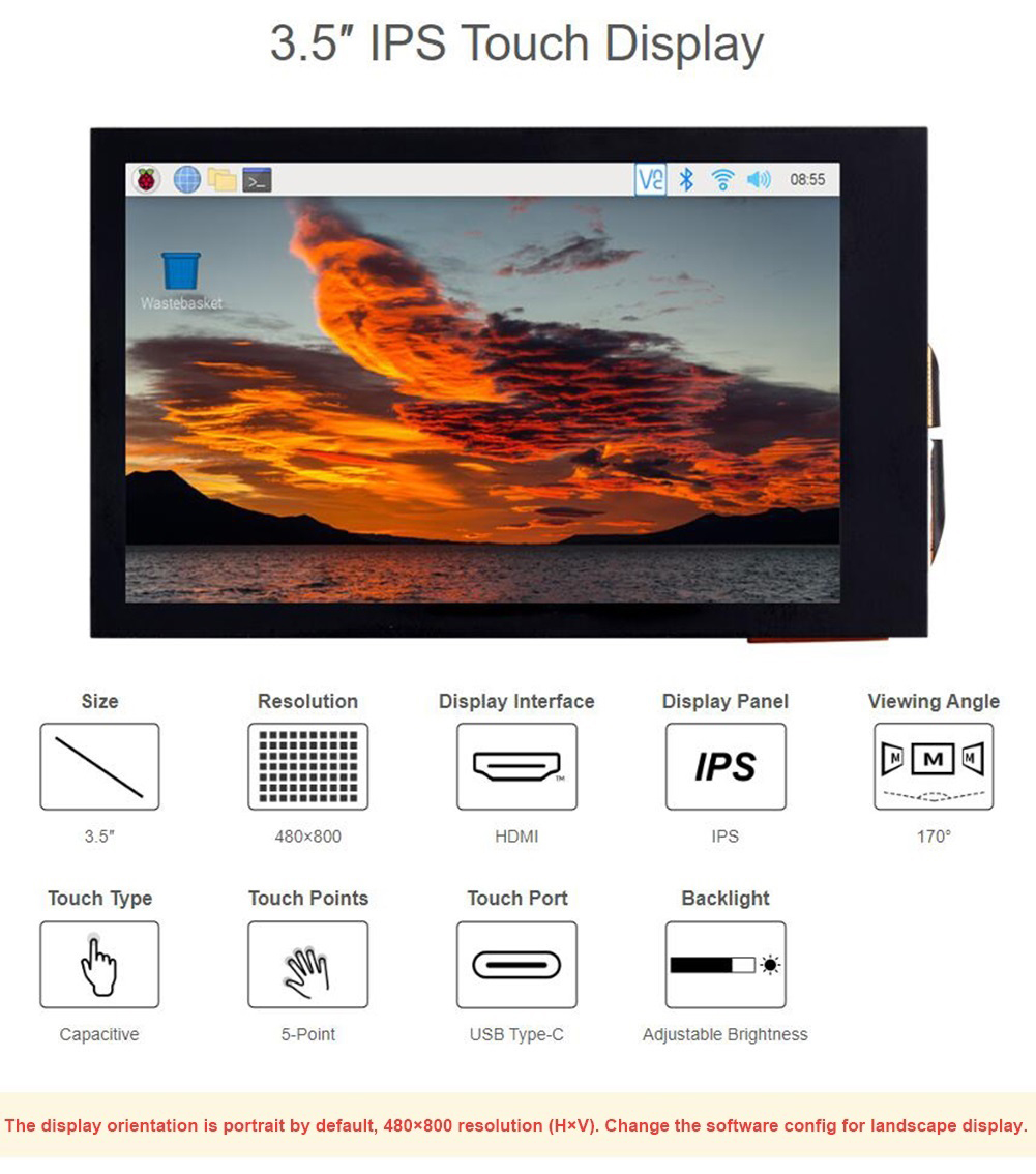 3.5 inch IPS Capacitive Touch  - Pi Display review and price